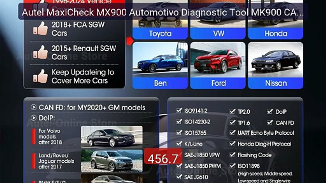 Autel MaxiCheck MX900 Automotivo Diagnostic Tool MK900 CAN FD/... -- Best Buy 2026 | Great Quality!
