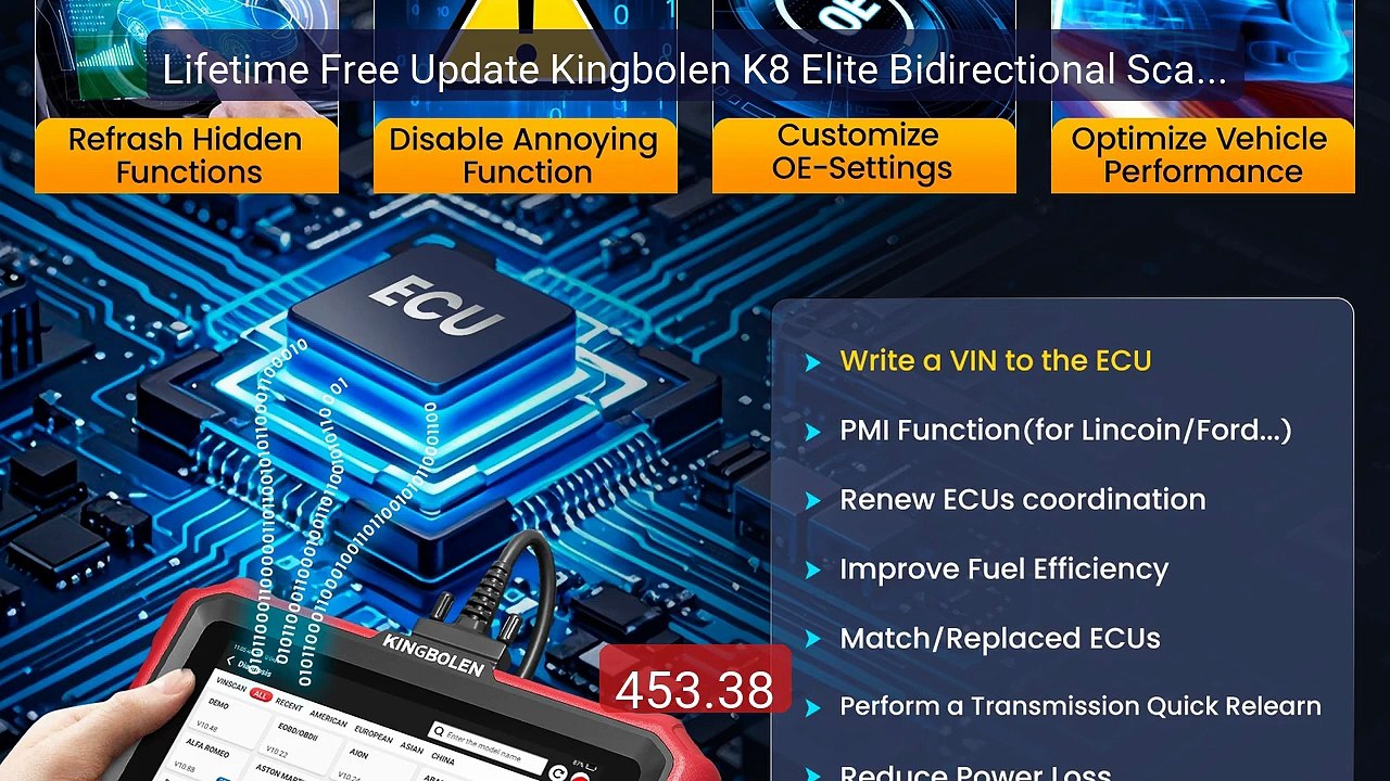 Lifetime Free Update Kingbolen K8 Elite Bidirectional Scan To... -- Amazing Value 2026 | Must Have!