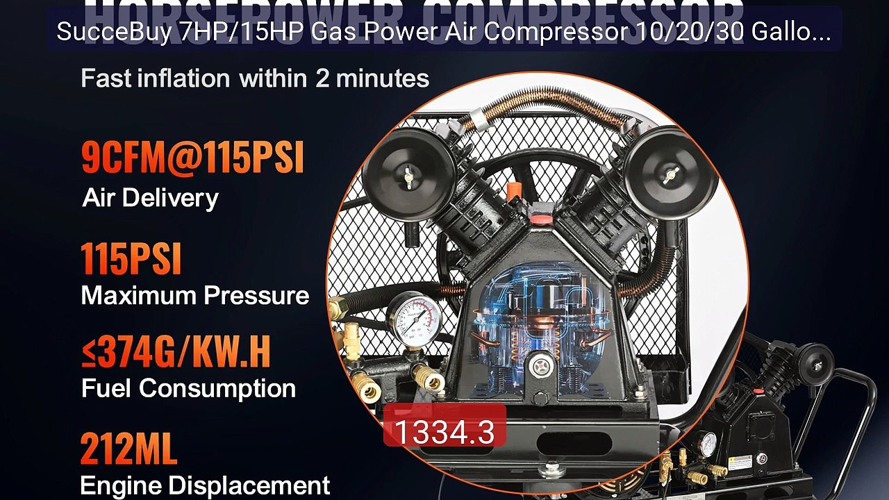 SucceBuy 7HP/15HP Gas Power Air Compressor 10/20/30 Gallon Ai... -- Amazing Value 2026 | Must Have!
