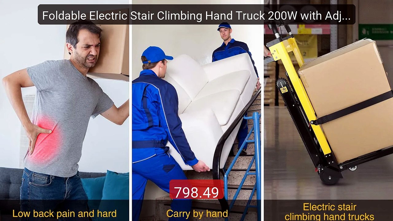 Foldable Electric Stair Climbing Hand Truck 200W with Adjustab... -- Best Buy 2026 | Great Quality!