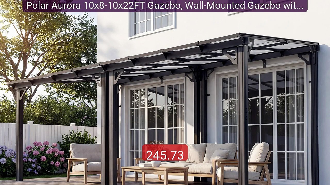 Polar Aurora 10x8-10x22FT Gazebo, Wall-Mounted Gazebo with Aluminu... -- Best Deal 2026 | Shop Now!