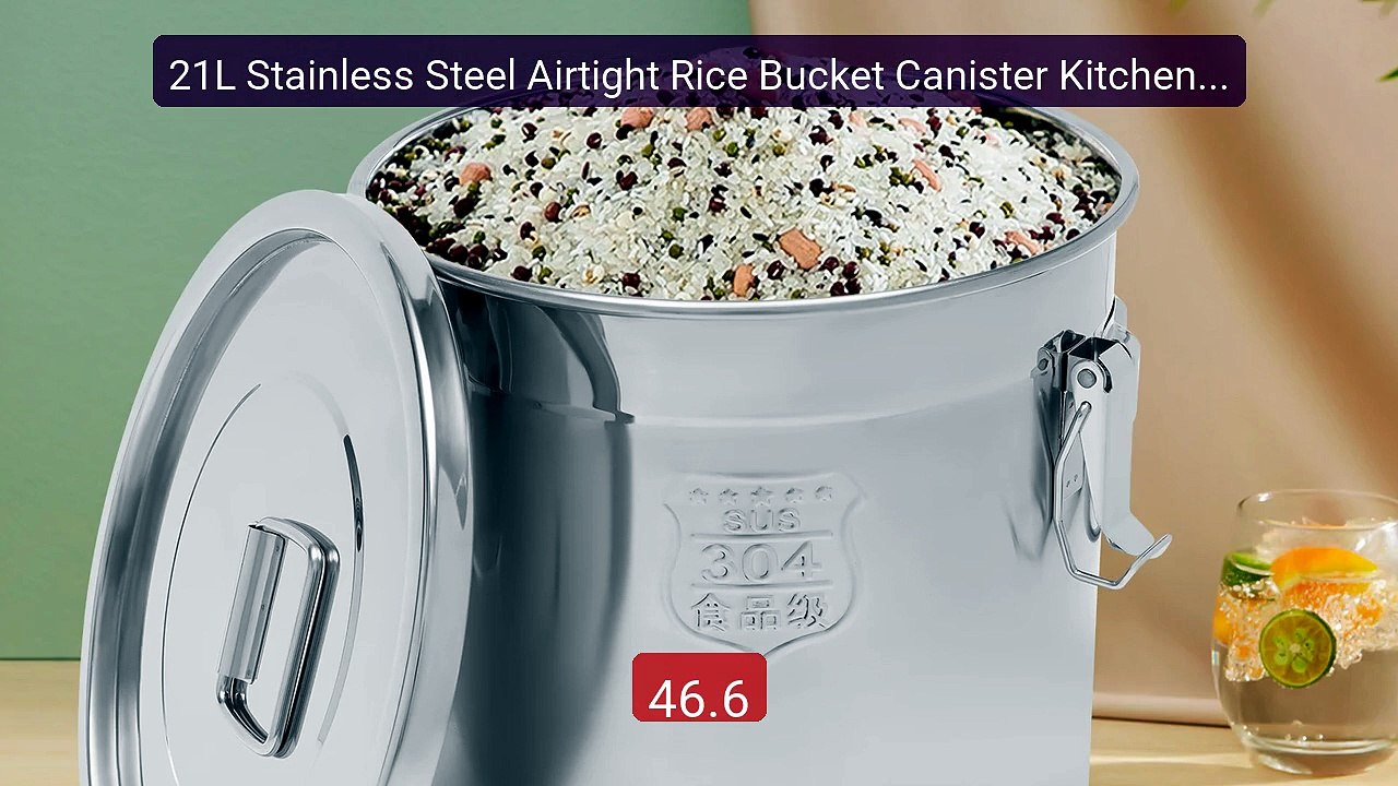 21L Stainless Steel Airtight Rice Bucket Canister Kitchen Food Sto... -- Best Deal 2026 | Shop Now!