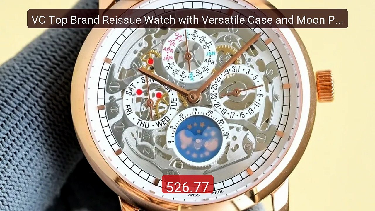 VC Top Brand Reissue Watch with Versatile Case and Moon Phase Desig... -- Top Rated 2026 | Buy Now!