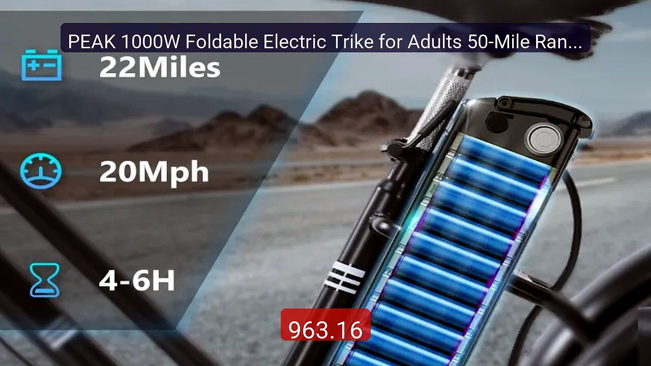 PEAK 1000W Foldable Electric Trike for Adults 50-Mile Range 48V 15... -- Best Deal 2026 | Shop Now!