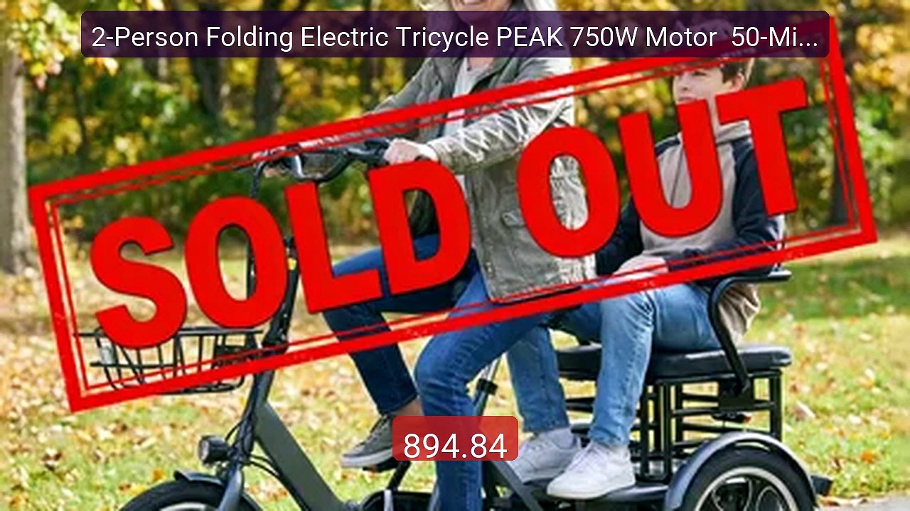 2-Person Folding Electric Tricycle PEAK 750W Motor  50-Mi Rang... -- Best Buy 2026 | Great Quality!