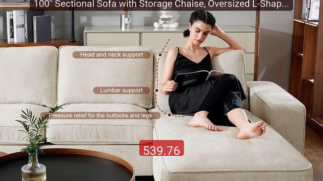 100 Sectional Sofa with Storage Chaise, Oversized L-Shaped... Top Pick 2026 | Unbeatable Price!