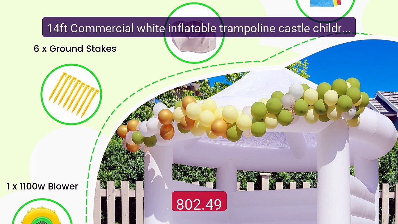 14ft Commercial white inflatable trampoline castle children... -- Top Pick 2026 | Unbeatable Price!