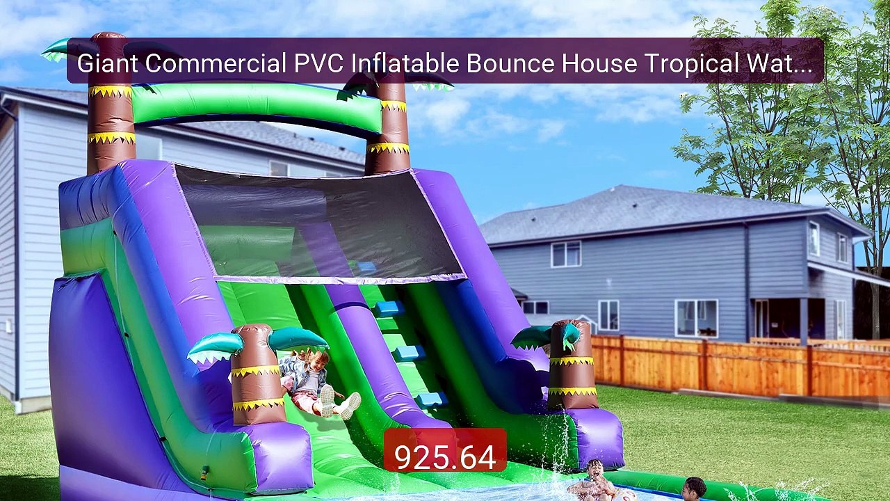 Giant Commercial PVC Inflatable Bounce House Tropical Water Slide ... -- Best Deal 2026 | Shop Now!
