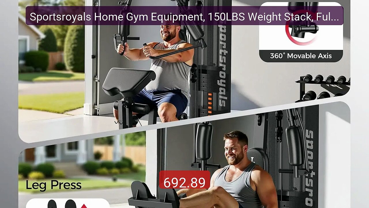 Sportsroyals Home Gym Equipment, 150LBS Weight Stack, Full Bod... -- Hot Deal 2026 | Limited Offer!