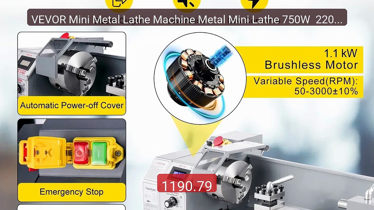 VEVOR Mini Metal Lathe Machine Metal Mini Lathe 750W  220 X 75... -- Hot Deal 2026 | Limited Offer!