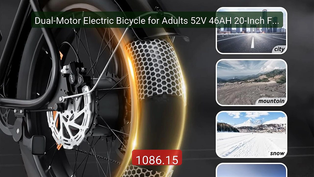 Dual-Motor Electric Bicycle for Adults 52V 46AH 20-Inch Fat T... -- Amazing Value 2026 | Must Have!