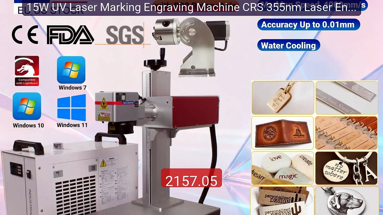 15W UV Laser Marking Engraving Machine CRS 355nm Laser Engraver Wat... -- Top Rated 2026 | Buy Now!