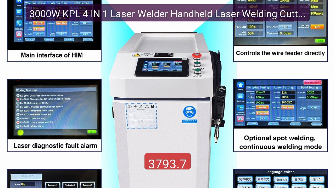 3000W KPL 4 IN 1 Laser Welder Handheld Laser Welding Cuttin... -- Top Pick 2026 | Unbeatable Price!