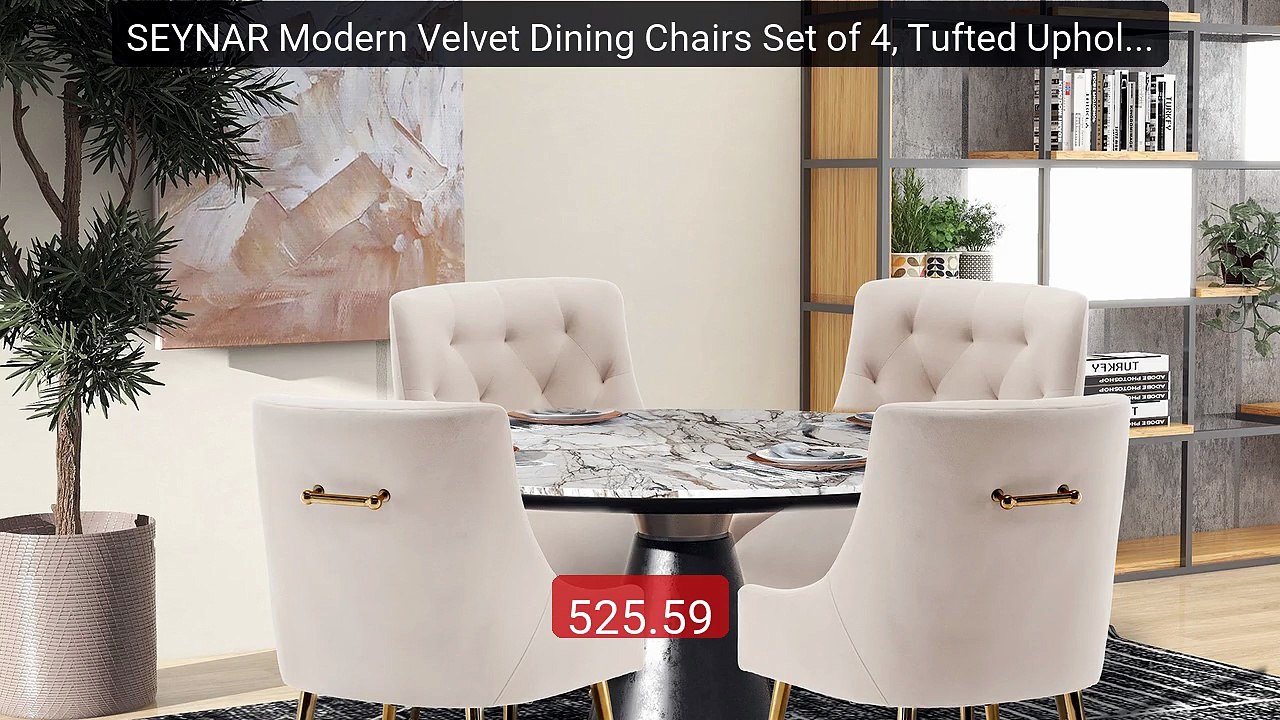 SEYNAR Modern Velvet Dining Chairs Set of 4, Tufted Upholstered Acc... -- Top Rated 2026 | Buy Now!