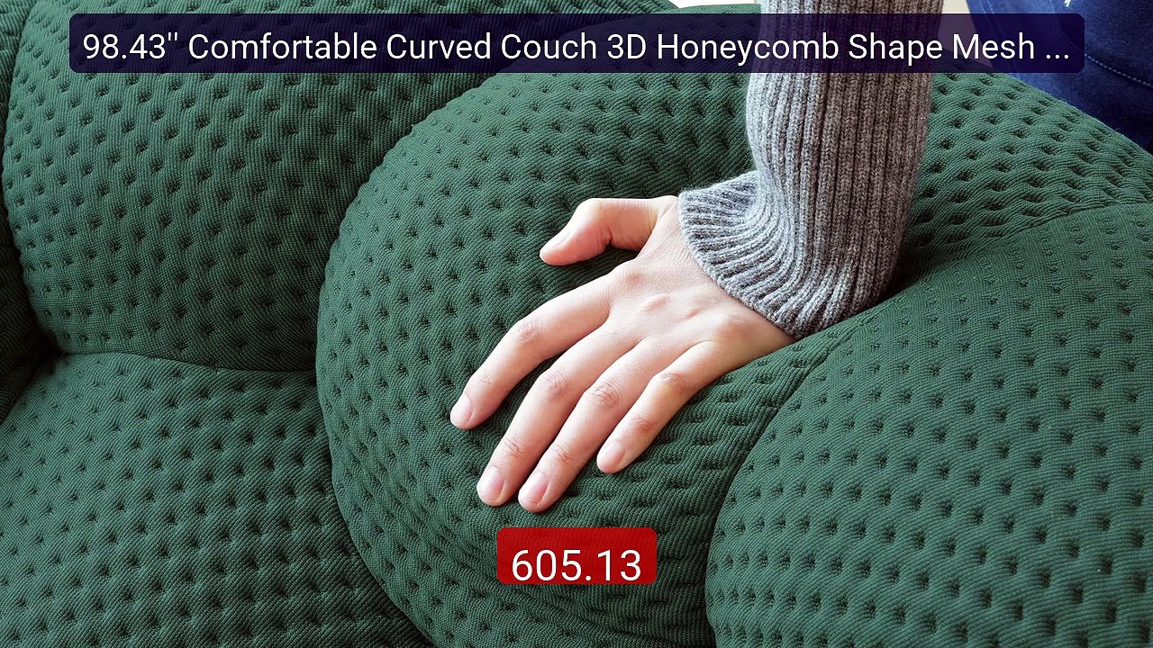 98.43'' Comfortable Curved Couch 3D Honeycomb Shape Mesh Fabri... -- Best Buy 2026 | Great Quality!