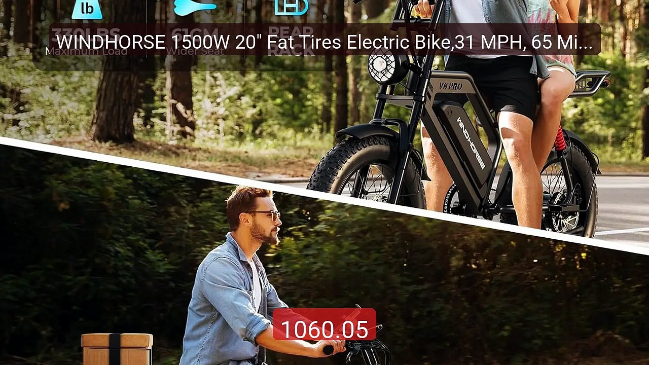 WINDHORSE 1500W 20" Fat Tires Electric Bike,31 MPH, 65 Miles ... -- Amazing Value 2026 | Must Have!
