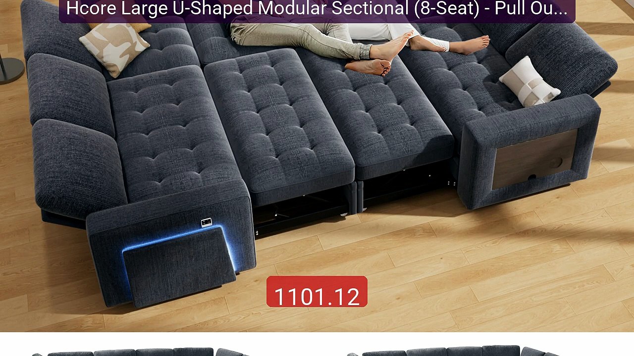 Hcore Large U-Shaped Modular Sectional (8-Seat) - Pull Out Bed Sle... -- Best Deal 2026 | Shop Now!