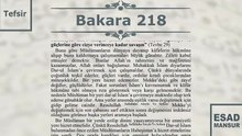 Esad Mansur - Bakara Suresi Tefsiri 218