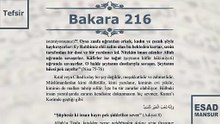 Esad Mansur - Bakara Suresi Tefsiri 216