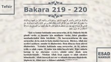 Esad Mansur - Bakara Suresi Tefsiri 219-220