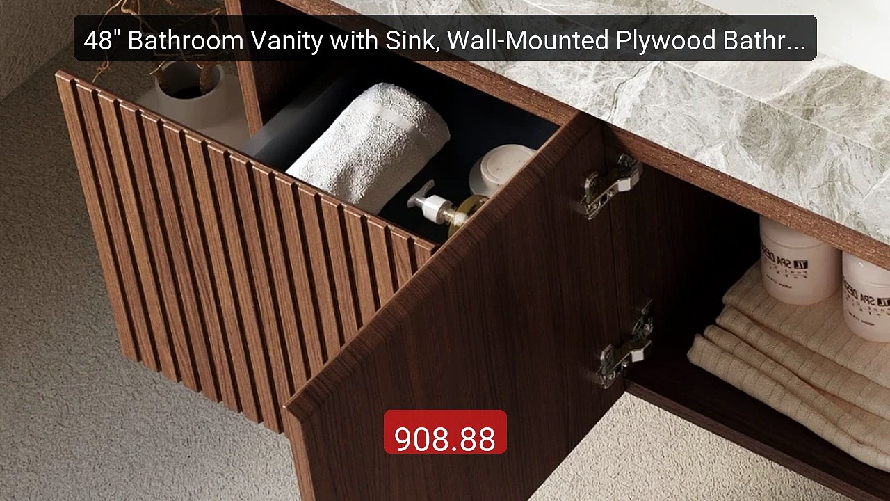 48" Bathroom Vanity with Sink, Wall-Mounted Plywood Bathroom S... -- Hot Deal 2026 | Limited Offer!