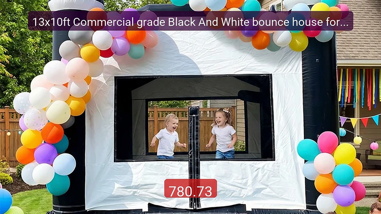 13x10ft Commercial grade Black And White bounce house for par... -- Amazing Value 2026 | Must Have!