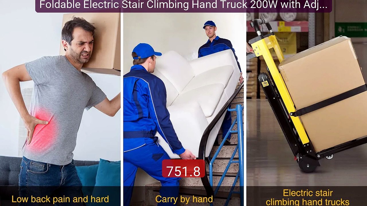 Foldable Electric Stair Climbing Hand Truck 200W with Adjustable Sp... -- Top Rated 2026 | Buy Now!