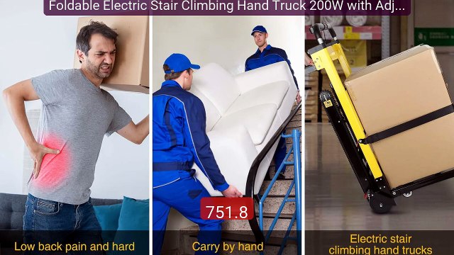 Foldable Electric Stair Climbing Hand Truck 200W with Adjustable Sp... Top Rated 2026 | Buy Now!