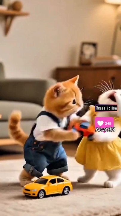 Kitten😿 worried in home mom cat