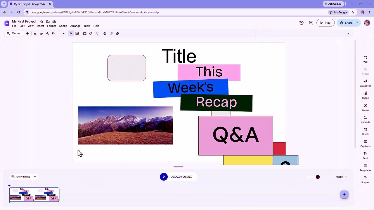 Google Vids 12 Splitting Scene at Playhead