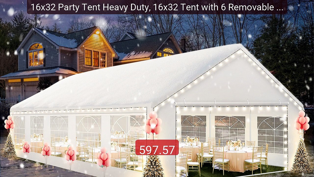 16x32 Party Tent Heavy Duty, 16x32 Tent with 6 Removable Sidewalls... -- Best Deal 2026 | Shop Now!