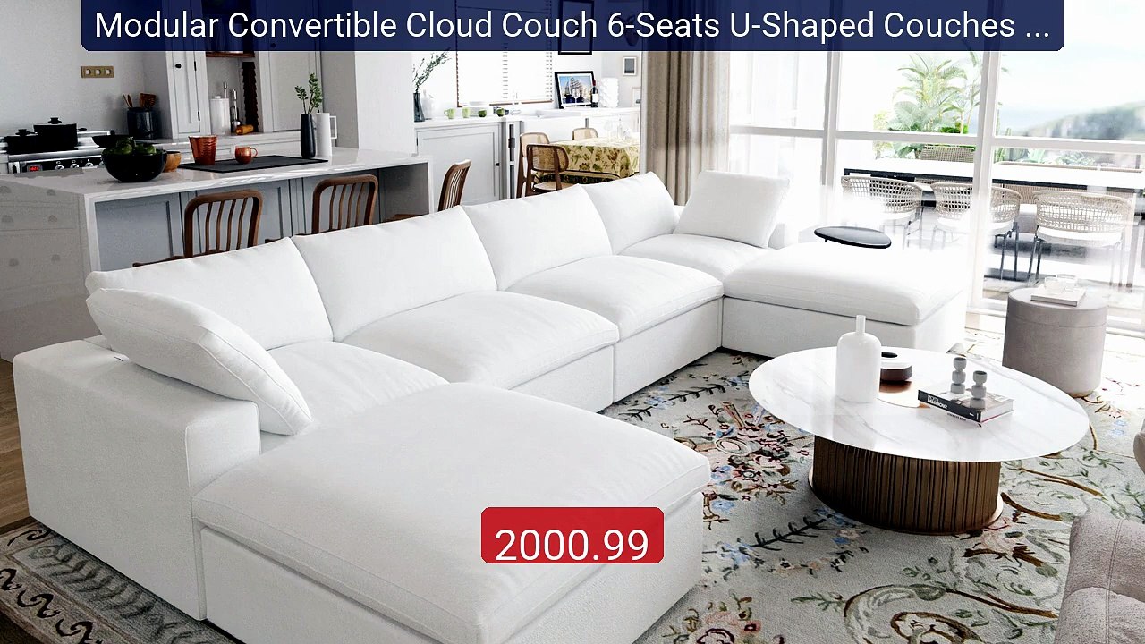 Modular Convertible Cloud Couch 6-Seats U-Shaped Couches Comfy... -- Hot Deal 2026 | Limited Offer!