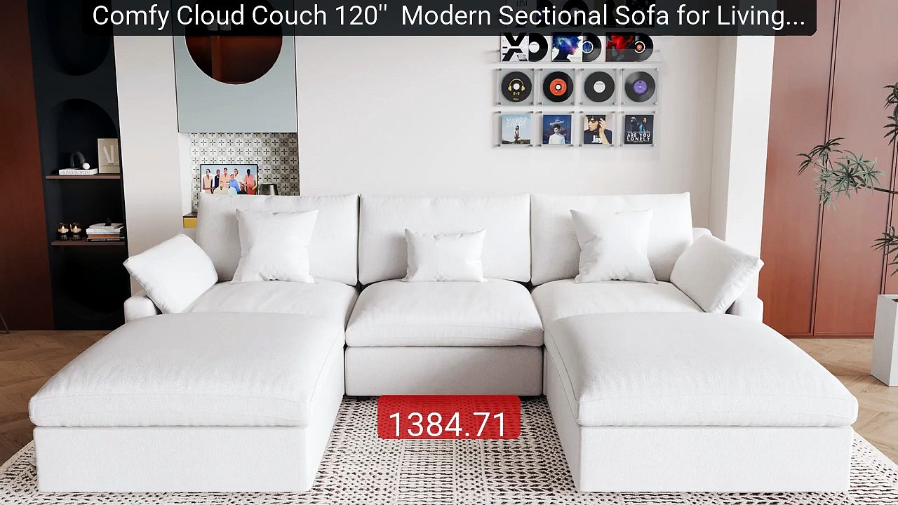 Comfy Cloud Couch 120''  Modern Sectional Sofa for Living R... -- Top Pick 2026 | Unbeatable Price!