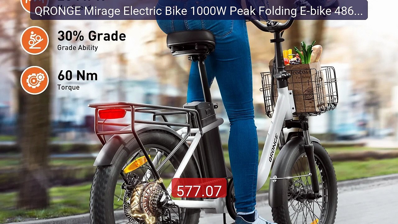 QRONGE Mirage Electric Bike 1000W Peak Folding E-bike 486Wh... -- Top Pick 2026 | Unbeatable Price!
