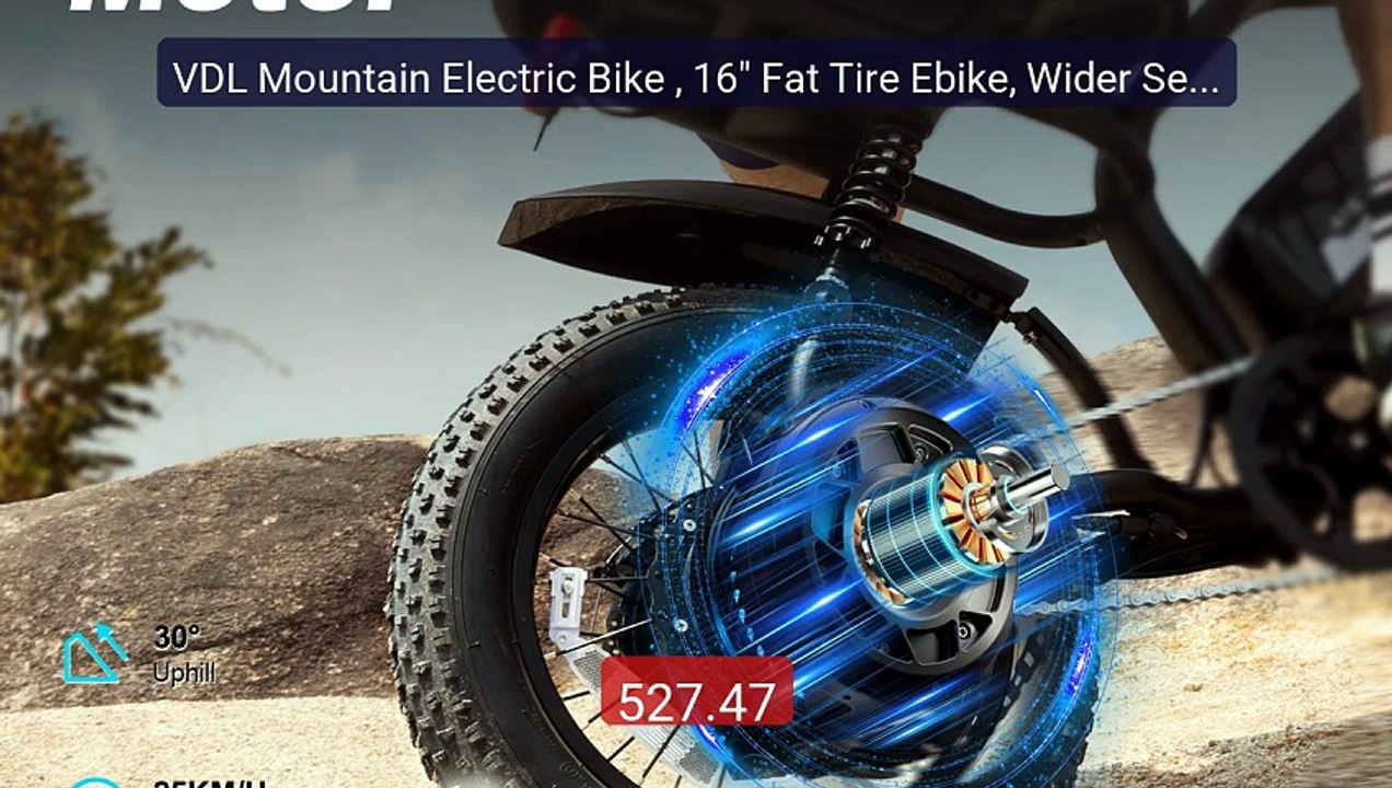 VDL Mountain Electric Bike , 16" Fat Tire Ebike, Wider Seat 500W P... -- Best Deal 2026 | Shop Now!