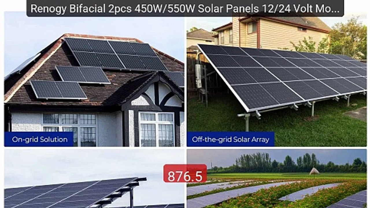 Renogy Bifacial 2pcs 450W/550W Solar Panels 12/24 Volt Mono... -- Top Pick 2026 | Unbeatable Price!