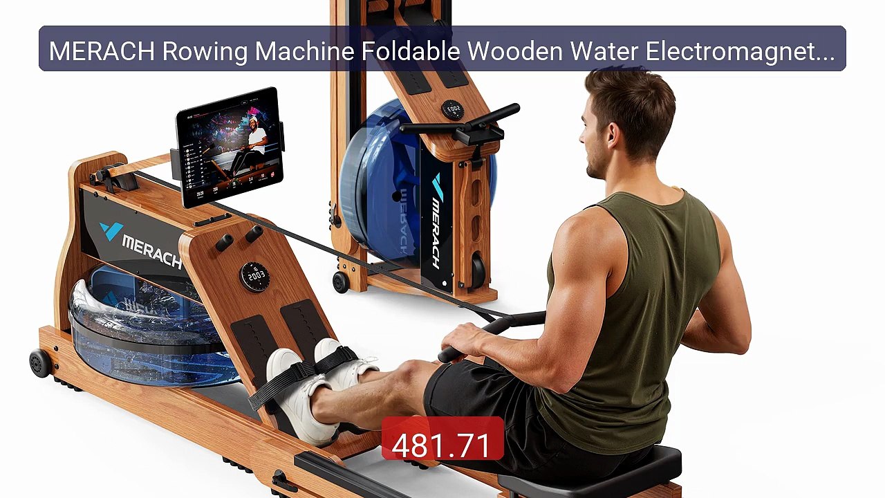 MERACH Rowing Machine Foldable Wooden Water Electromagnetic R... -- Amazing Value 2026 | Must Have!