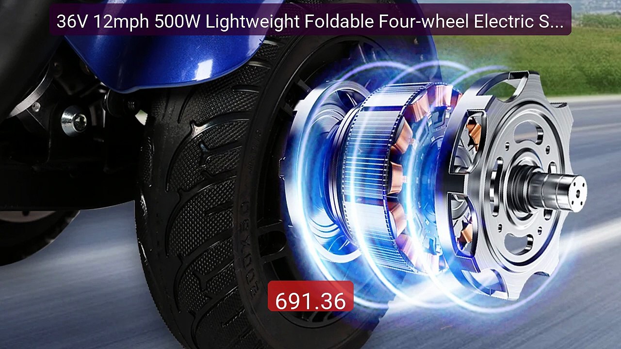 36V 12mph 500W Lightweight Foldable Four-wheel Electric Sco... -- Top Pick 2026 | Unbeatable Price!