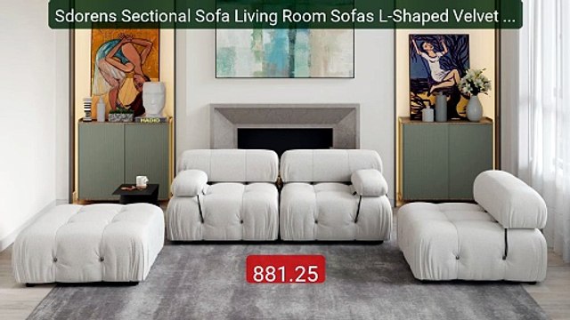 Sdorens Sectional Sofa Living Room Sofas L-Shaped Velvet Couch with... Top Rated 2026 | Buy Now!