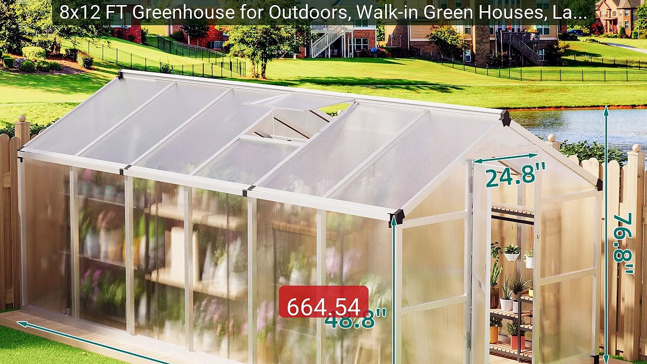 8x12 FT Greenhouse for Outdoors, Walk-in Green Houses, Large A... -- Hot Deal 2026 | Limited Offer!