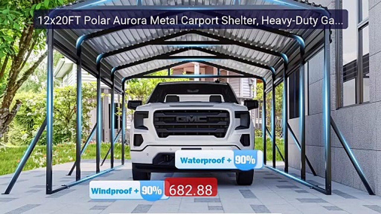 12x20FT Polar Aurora Metal Carport Shelter, Heavy-Duty Galvanized S... -- Top Rated 2026 | Buy Now!