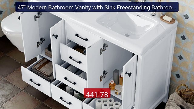 47 Modern Bathroom Vanity with Sink Freestanding Bathroom Storage ... Top Rated 2026 | Buy Now!