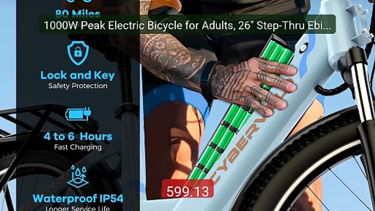 1000W Peak Electric Bicycle for Adults, 26" Step-Thru Ebike Bu... -- Hot Deal 2026 | Limited Offer!