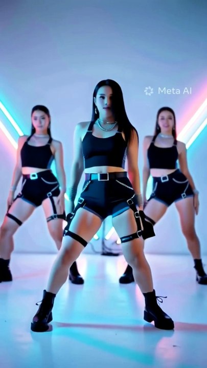 AI K-pop Day 20: Harness → Denim → All-White ⚡ 0.9s Whip + 11.1s Glitch