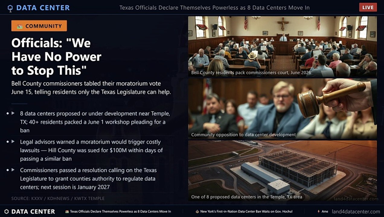 Powerless in Texas: Officials Can't Stop 8 Data Centers Moving In