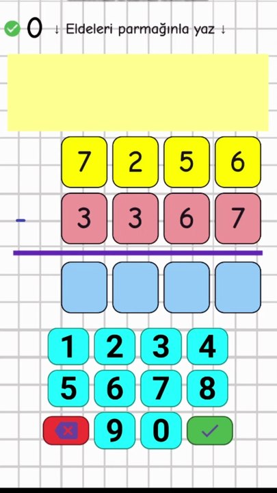 3.1- Çıkarma İşlemi Eldeli - 4. Sınıf Matematik #shorts