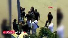 Aydınlatma direğine bağlayıp, üzerine un ve sıvı yağ döktüler