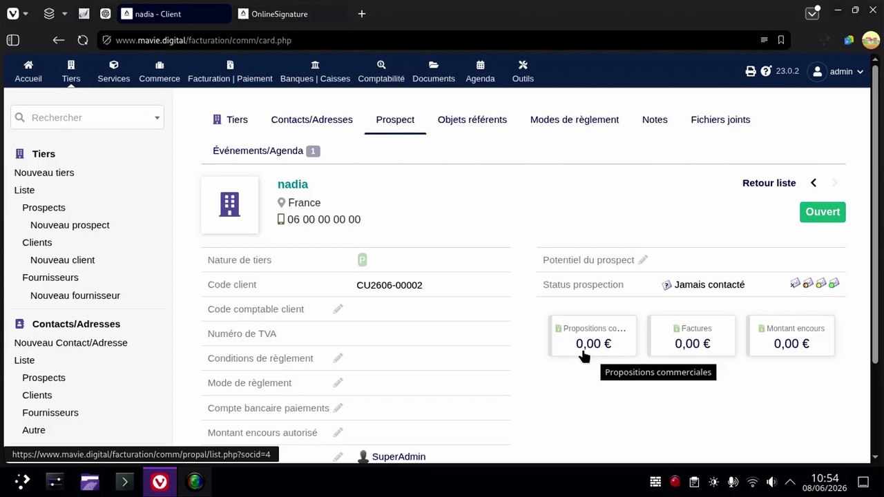 Tutoriel Dolibarr : Créer un Devis, une Facture et utiliser la Signature en Ligne