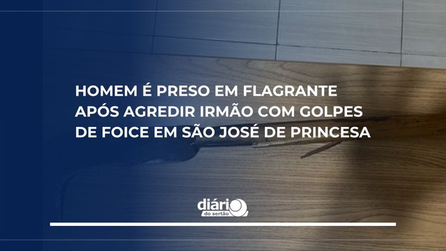 Homem é preso em flagrante após agredir irmão com golpes de foice em São José de Princesa