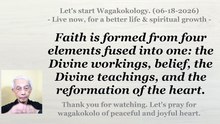 The Divine workings, belief, the Divine teachings, and the reformation of the heart. 06-18-2026